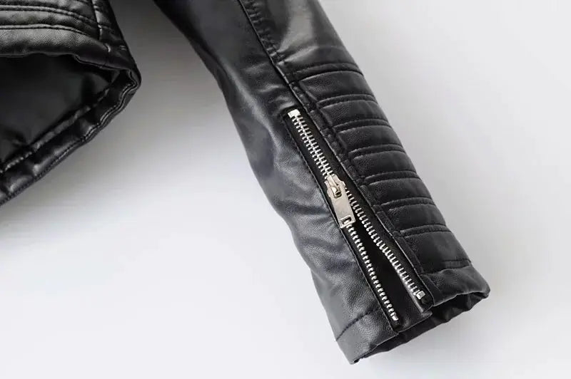 2019 Women's Slim Fit PU Leather Biker Jacket