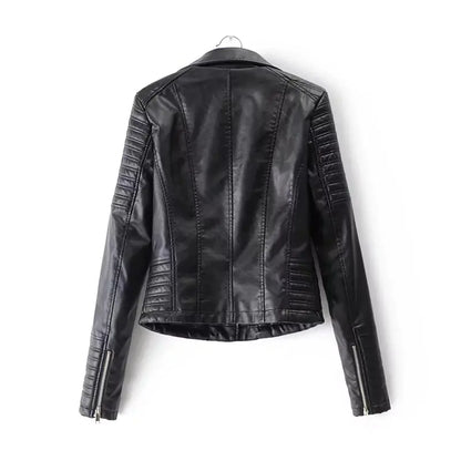 2019 Women's Slim Fit PU Leather Biker Jacket
