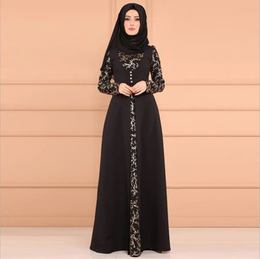 Plus Size Women's Summer Patchwork Dress with Print