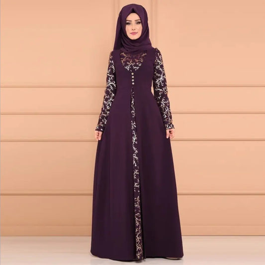 Plus Size Women's Summer Patchwork Dress with Print