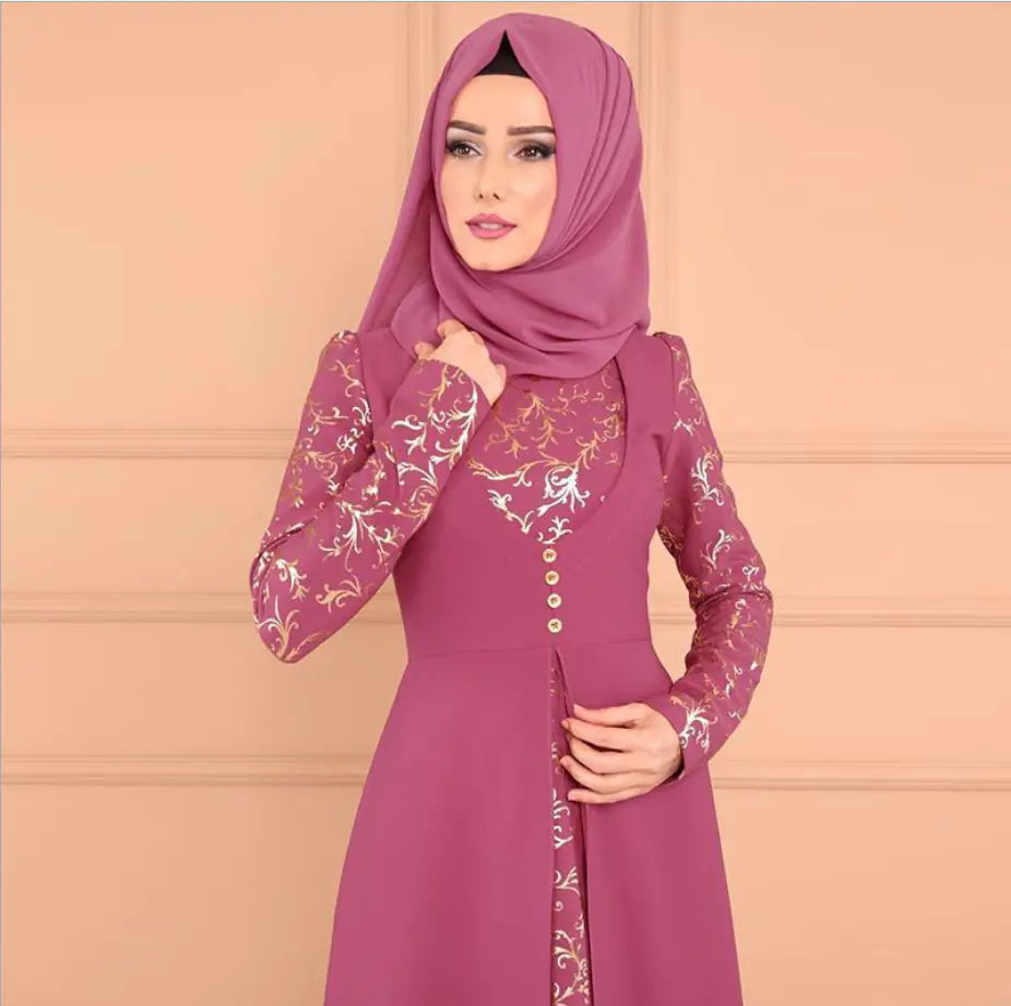 Plus Size Women's Summer Patchwork Dress with Print