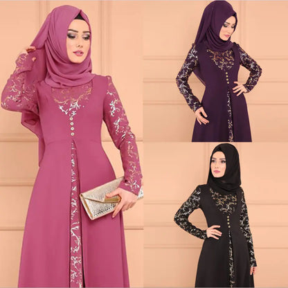 Plus Size Women's Summer Patchwork Dress with Print