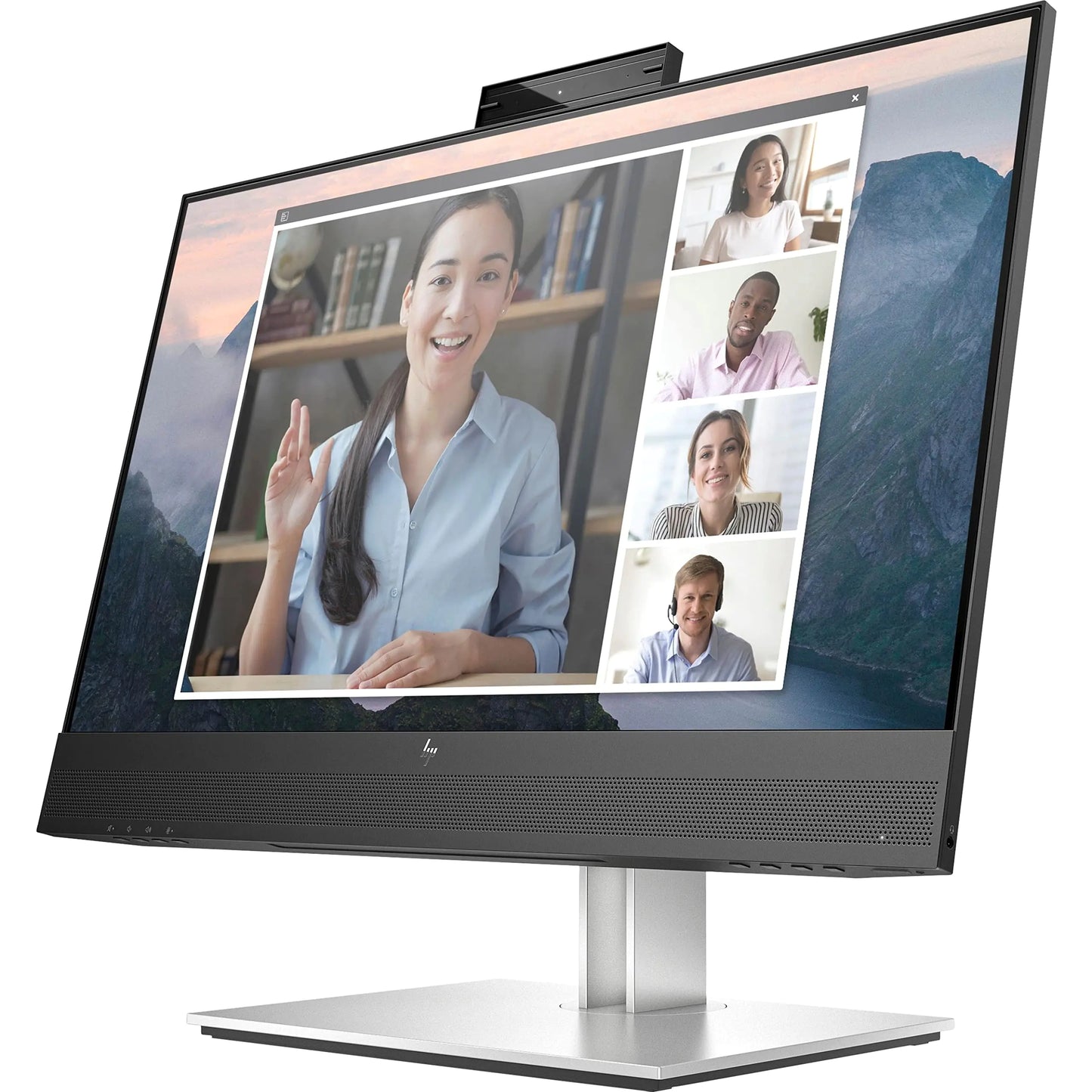 HP E24mv G4 23.8" Full HD LCD Monitor 16:9 IPS Anti Reflective 1920 x 1080 HDMI - VGA - DisplayPort USB Hub Webcam Video - Audio Black - Silver (Renewed)